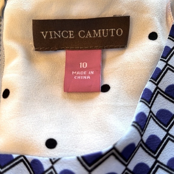 VINCE CAMUTO MULTI PATTERN MIDI DRESS • SIZE 10 - Picture 7 of 8